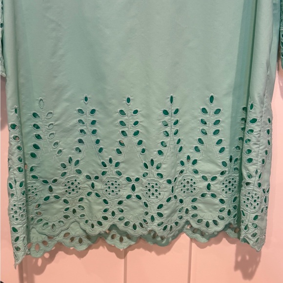 Blair Mint Green Eyelet Lace Tunic Top - Picture 5 of 7